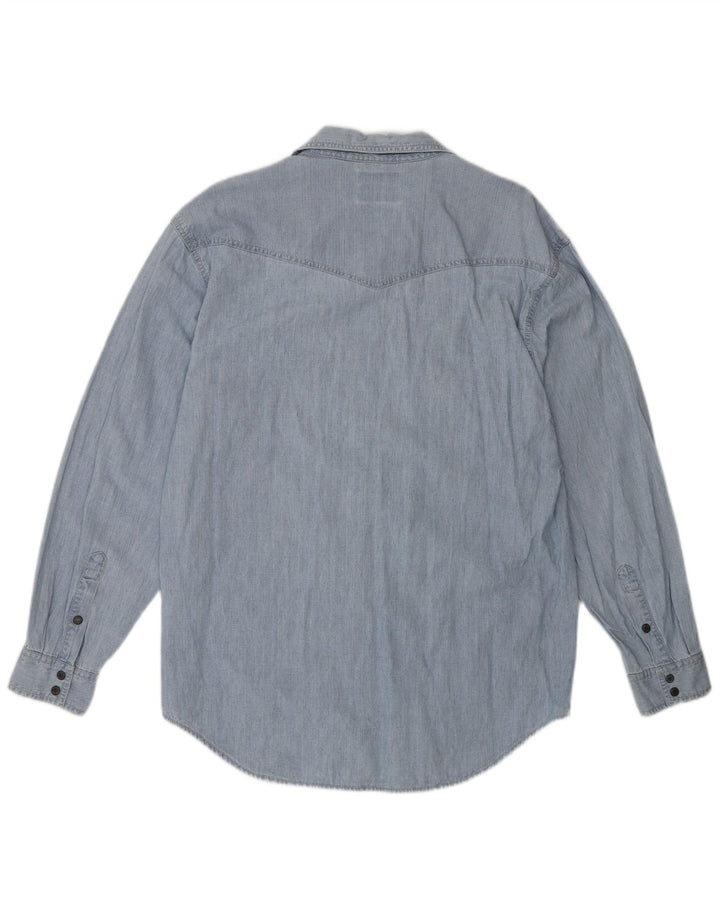 Wrangler Herren-Jeanshemd, große blaue Baumwolle