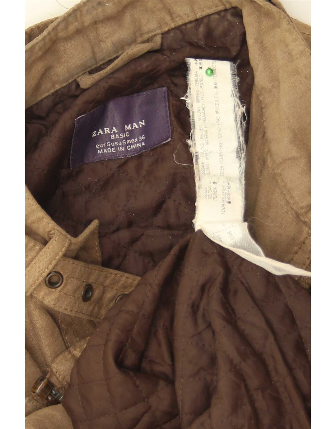Zara Herren Militär Bomberjacke UK 36 Small Braun