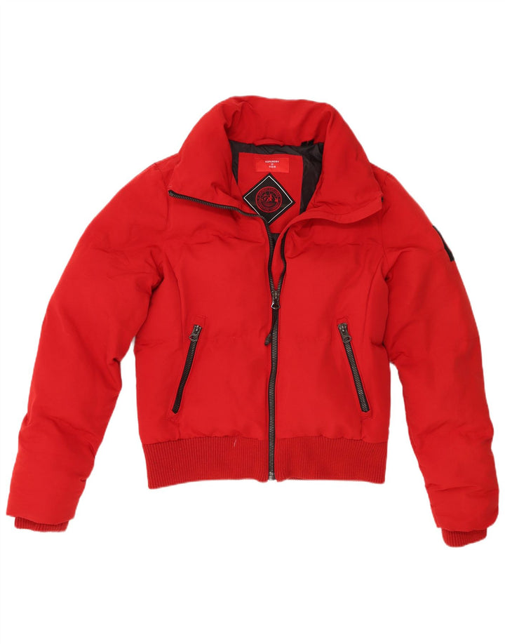 Superdry Damen Bomberjacke, wattiert, UK 12, Mittelrot, Polyester