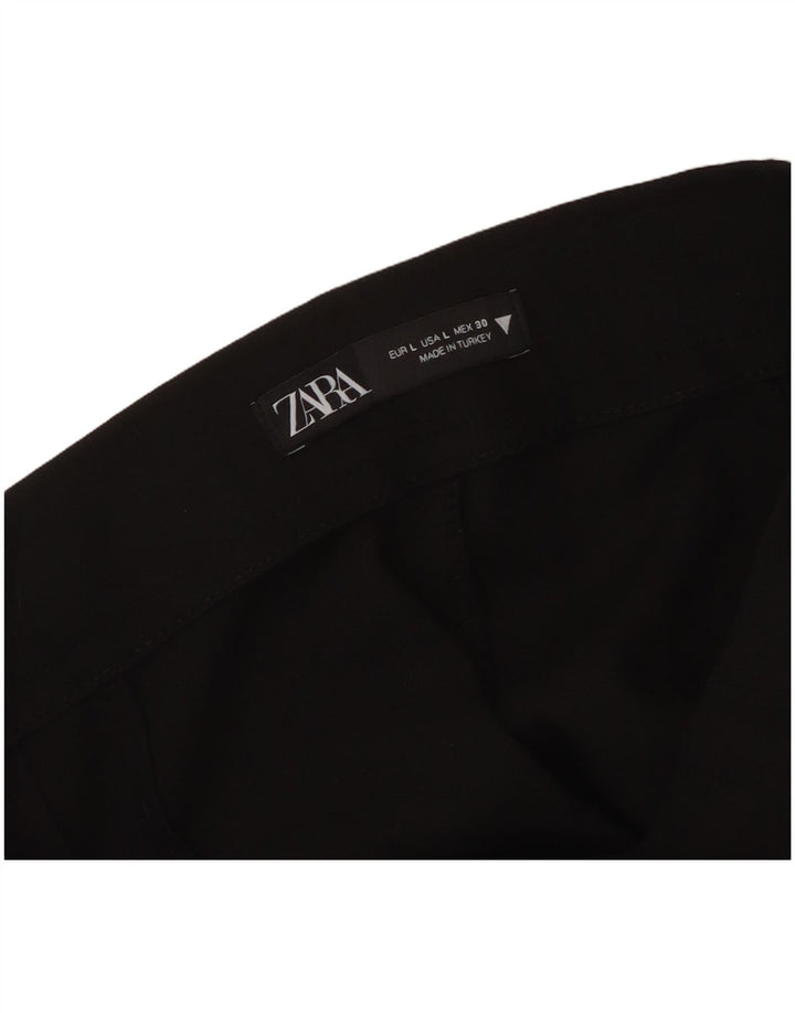 Zara Damen-Hose, normal, gerade, Freizeithose, Größe L, W32, L26, Schwarz