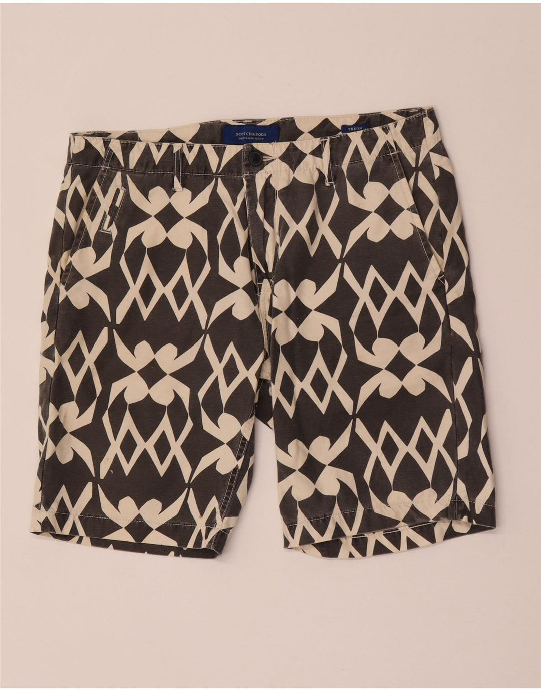 Scotch & Soda Herren Chinoshorts W32 Medium Schwarz Geometrisch