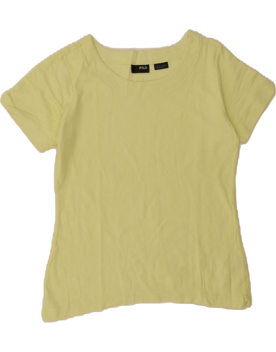 FILA Womens T-Shirt Top UK 12 Medium Yellow Cotton Vintage Fila and Second-Hand Fila from Messina Hembry 