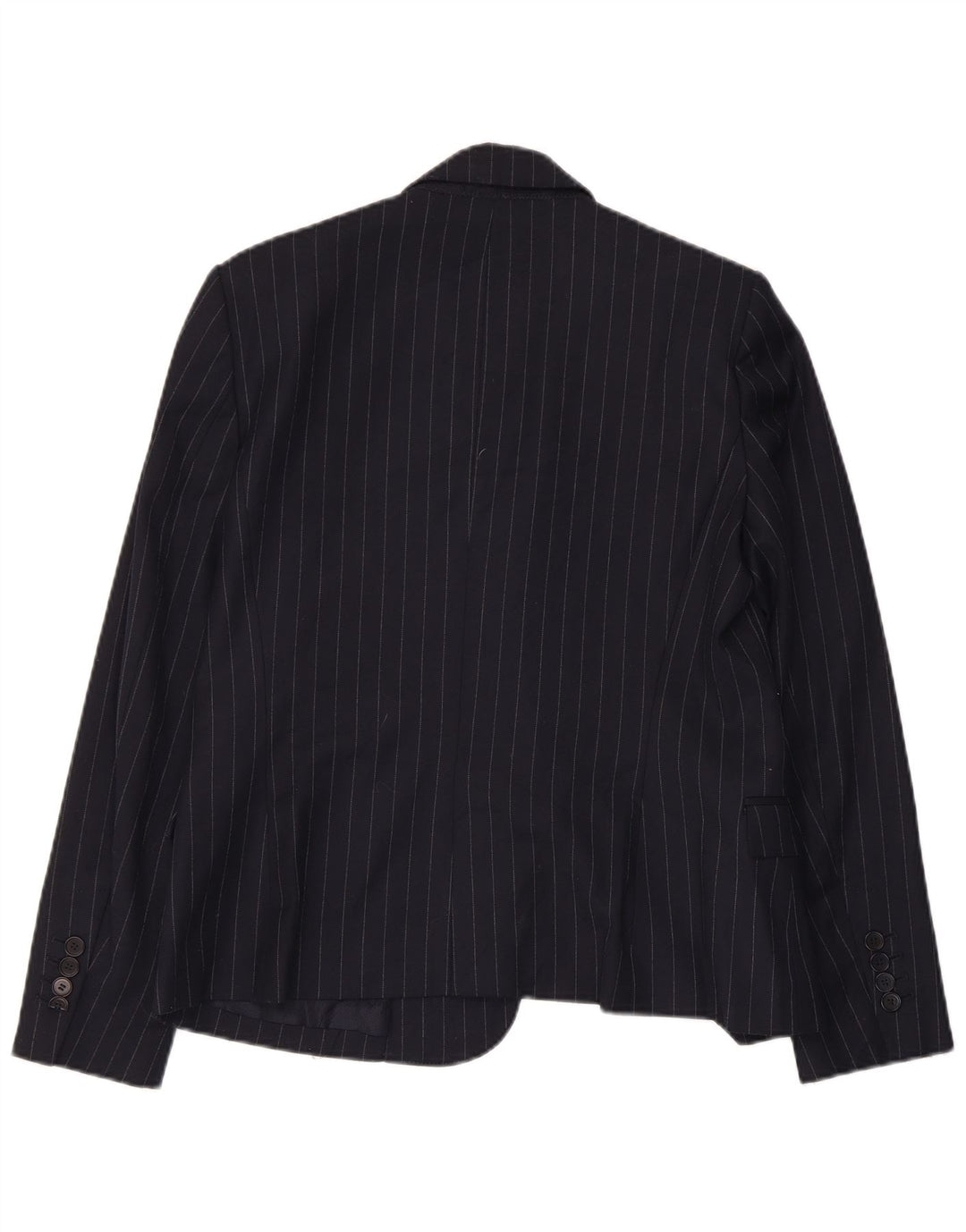 Zara Damen-Blazer mit 1 Knopf, Gr. 44, Marineblau, Nadelstreifen
