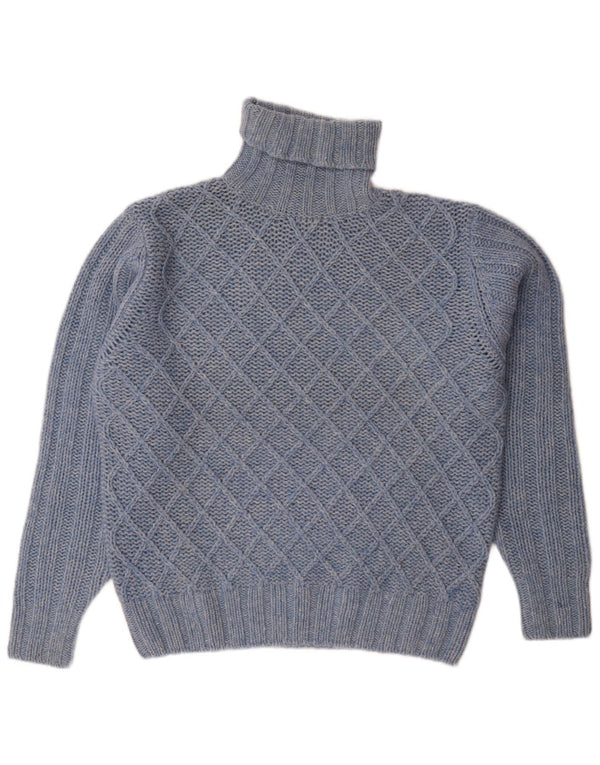 MC Neal Herren-Pullover mit Rollkragen, lockere Passform, mittelblau meliert