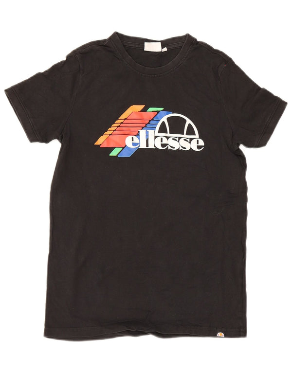 Ellesse Jungen Grafik T-Shirt Top 13-14 Jahre Schwarz