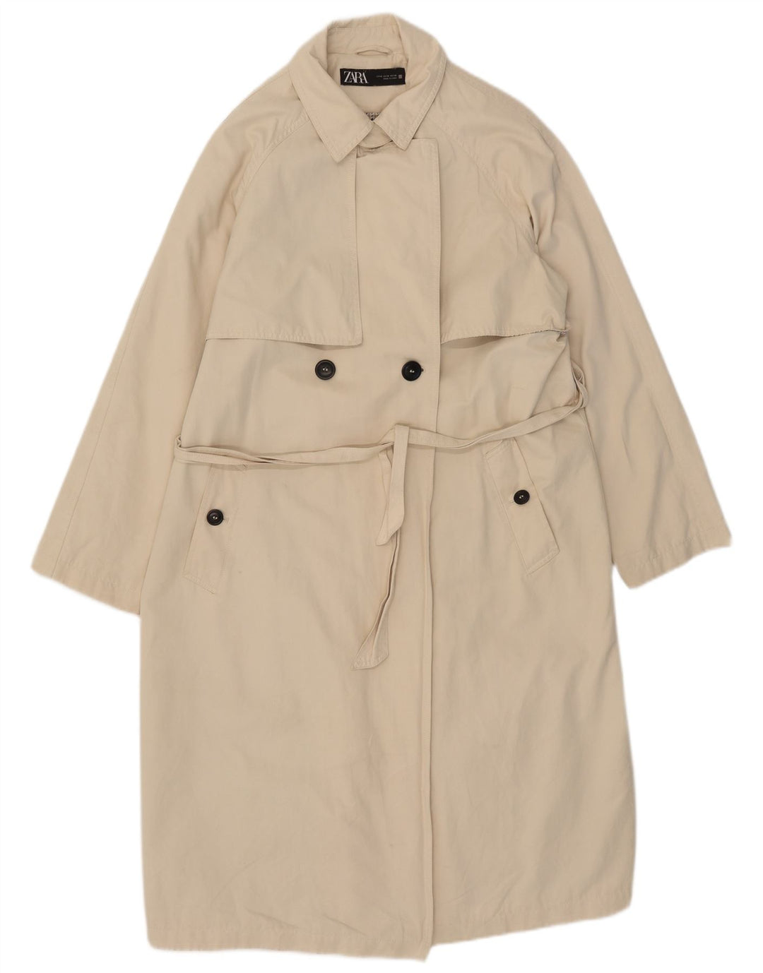 Zara Damen Trenchcoat UK 14 Mittelbeige Baumwolle