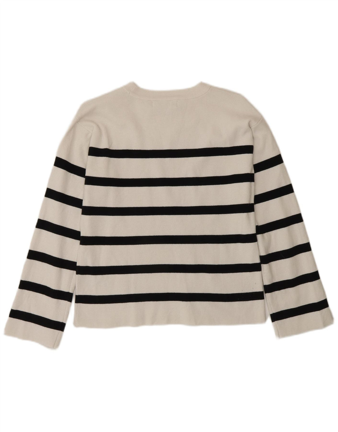 Marks & Spencer Damen-Blusenoberteil, normal, UK 10, Größe S, weiß, gestreift, Baumwolle