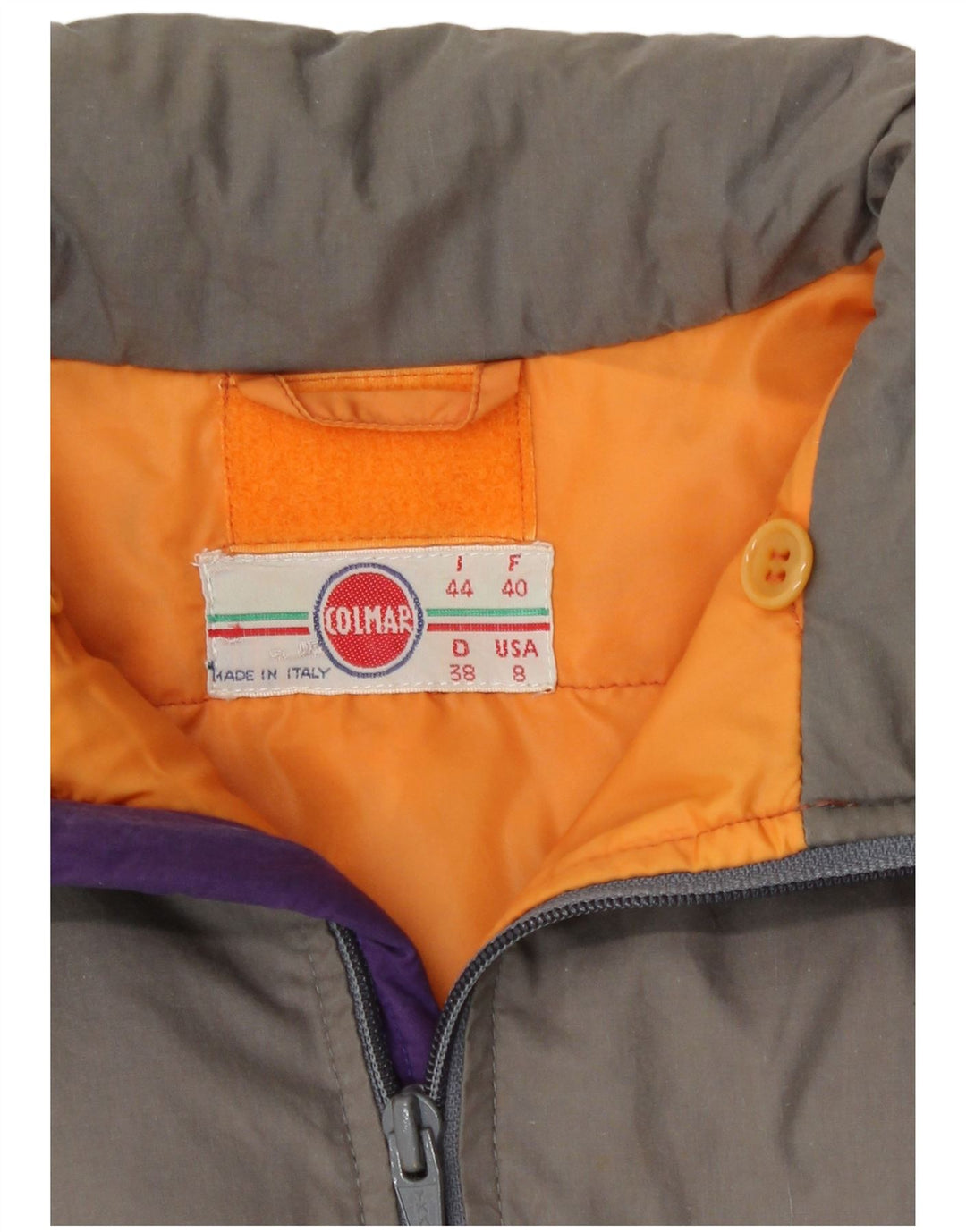 Colmar Damen-Skijacke IT 44 Mittelgrauer Colourblock-Baumwoll-Retro