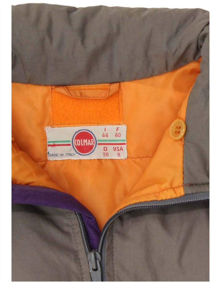 Colmar Damen-Skijacke IT 44 Mittelgrauer Colourblock-Baumwoll-Retro