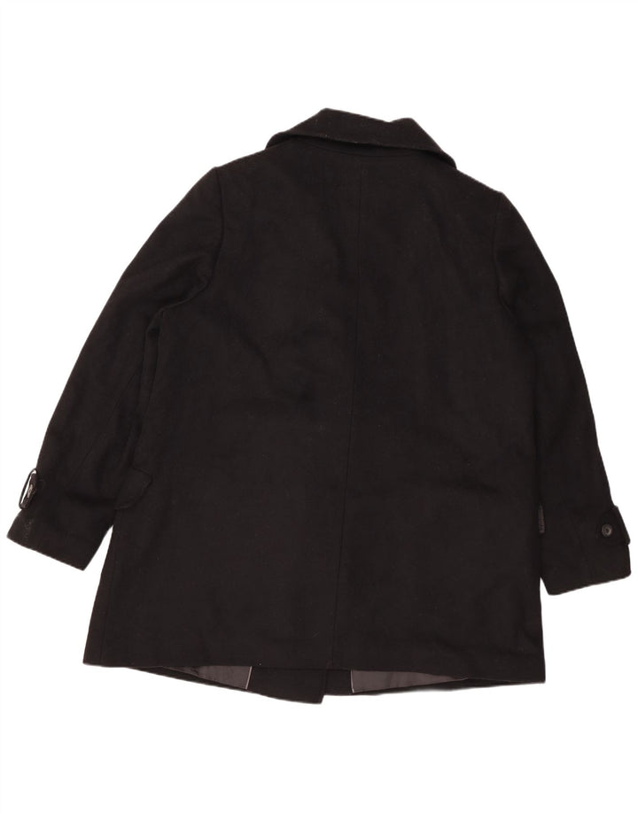 John Lewis Damen Übergroßer Pea Coat UK 18 XL Schwarze Wolle
