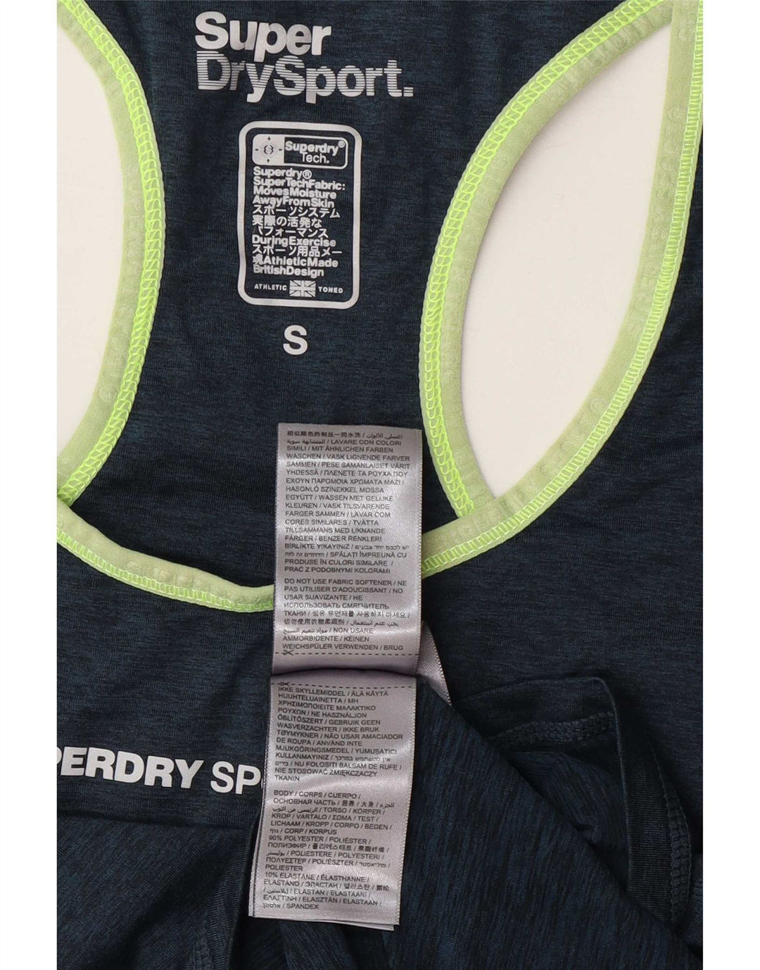Superdry Damen Grafik-Trägershirt UK 10 Small Marineblau Polyester