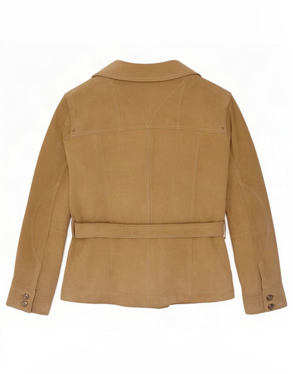 Diana Gallesi Damen Wildlederjacke UK 14 Large Beige Leder