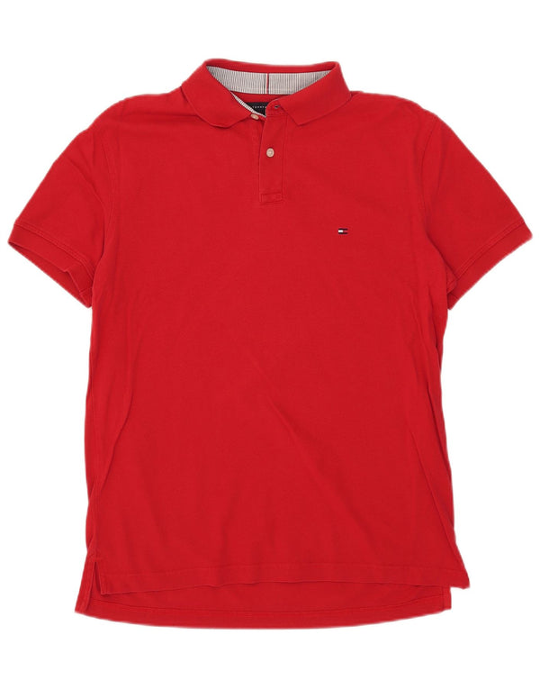 Tommy Hilfiger Herren-Poloshirt mit normaler Passform, Mittelrot