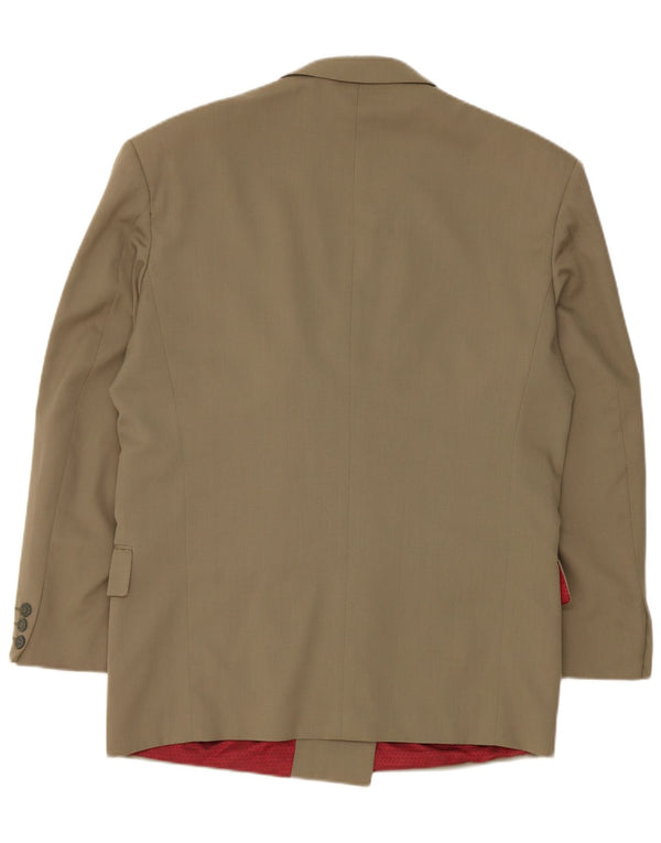 Vintage Damen Zweireiher Blazer Jacke UK 40 Große Khaki Wolle