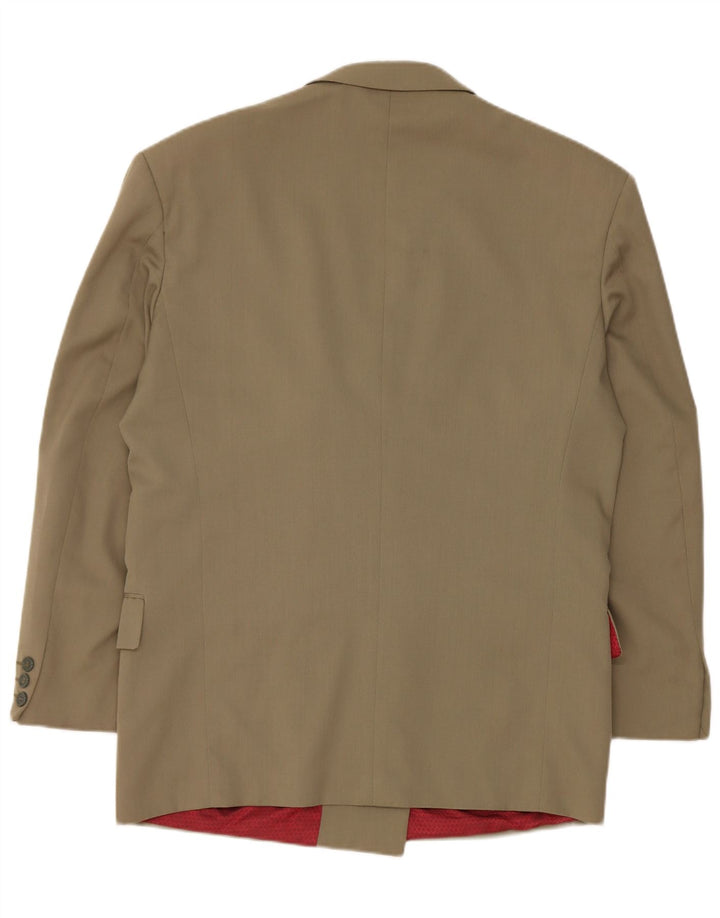 Vintage Damen Zweireiher Blazer Jacke UK 40 Große Khaki Wolle