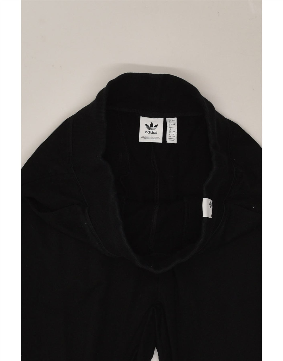 ADIDAS Womens Crop Tracksuit Trousers UK 8 Small Black Cotton | Vintage Adidas | Thrift | Second-Hand Adidas | Used Clothing | Messina Hembry 
