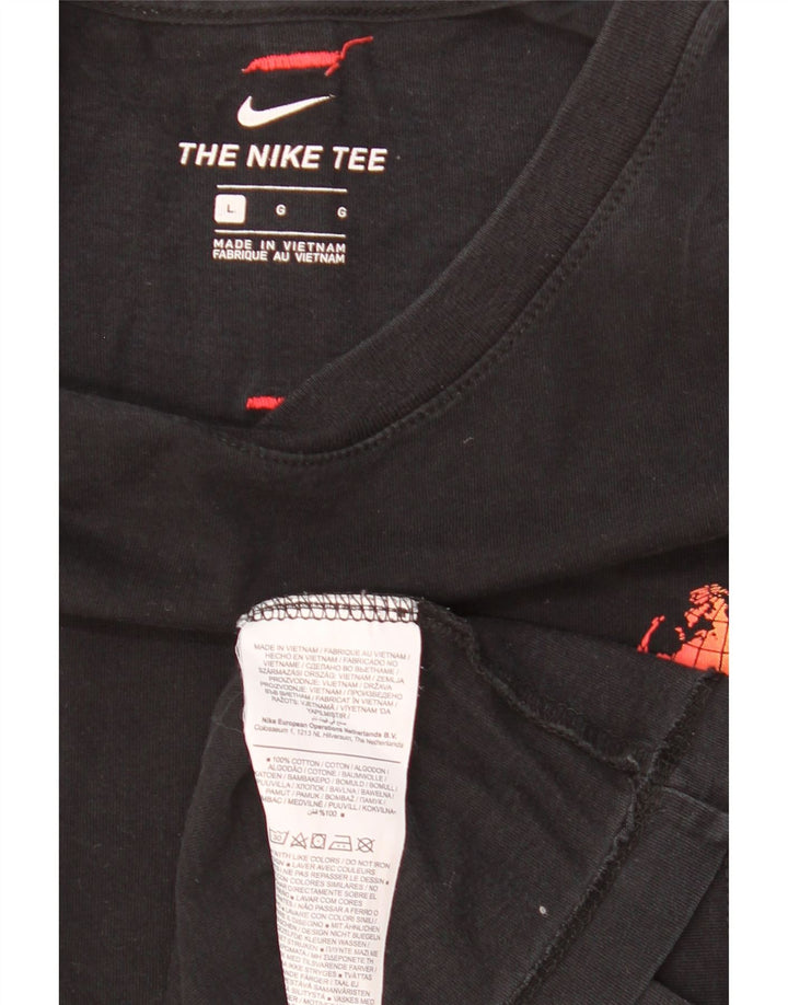 Nike Herren-T-Shirt mit Grafik, groß, aus schwarzer Baumwolle