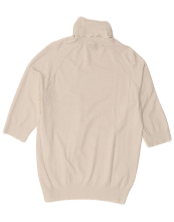 Zara Damen-Pullover mit Rollkragen, 3/4-Ärmel, Gr. 14, Weiß