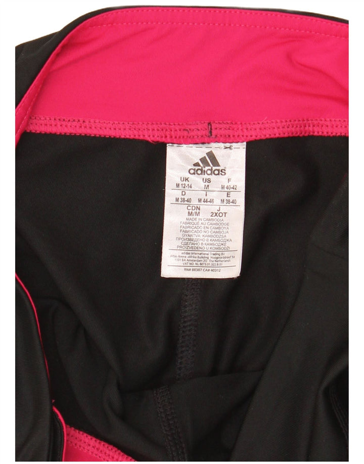 Adidas Damen Climalite Crop Leggings UK 12/14 Medium Schwarz Polyester
