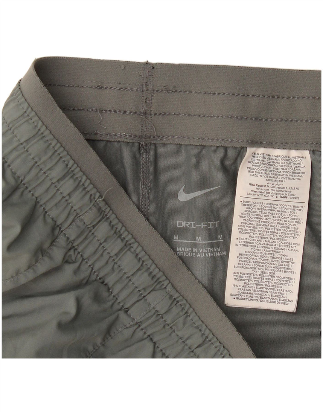 Nike Damen Dri Fit Sport Shorts UK 14 Mittelgraues Polyester