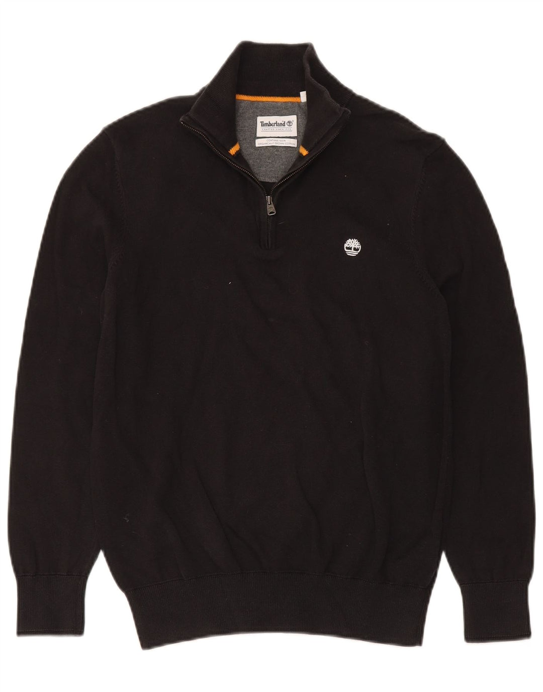 Timberland Herren-Pullover mit Reißverschluss, Größe S, schwarze Baumwolle