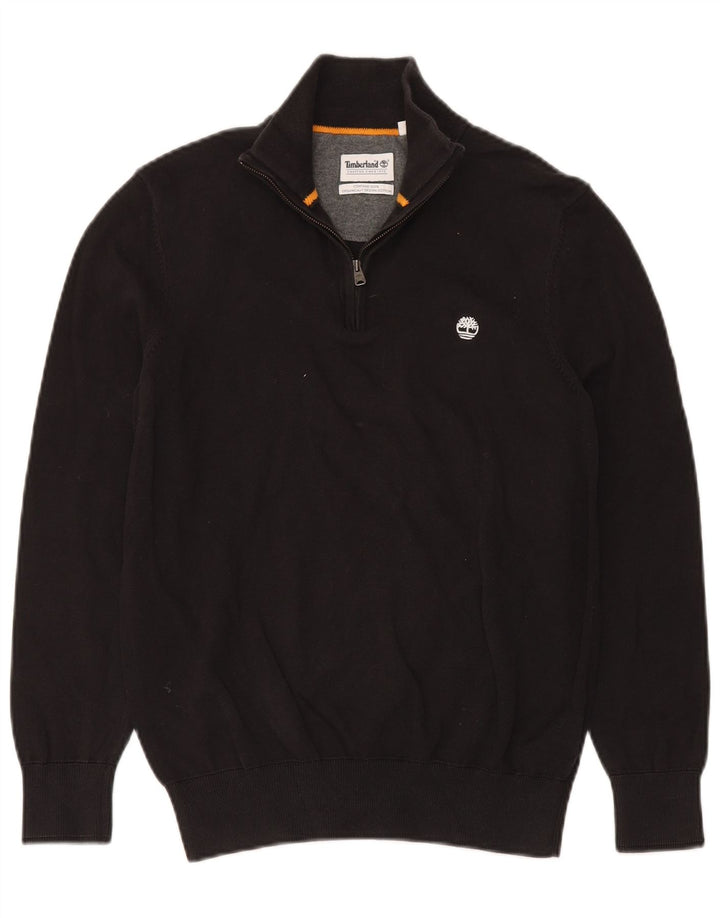 Timberland Herren-Pullover mit Reißverschluss, Größe S, schwarze Baumwolle
