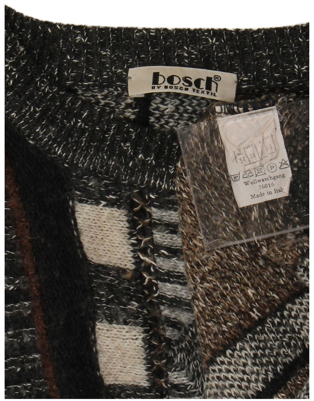 VINTAGE Herren Pullover mit Rundhalsausschnitt UK 44 XL Mehrfarbig gestreift