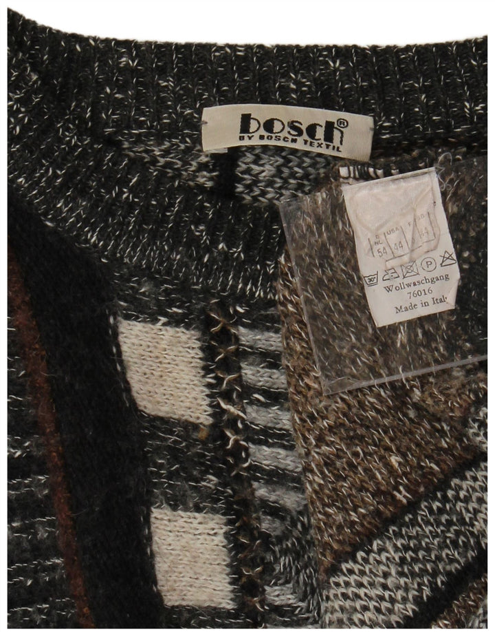 VINTAGE Herren Pullover mit Rundhalsausschnitt UK 44 XL Mehrfarbig gestreift