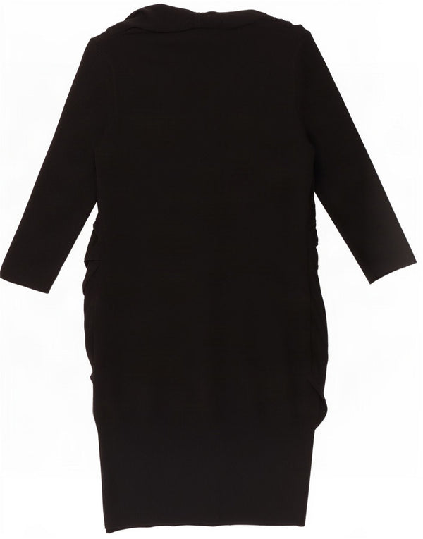 Karen Millen Damen-Pulloverkleid mit 3/4-Ärmeln, UK 3 XS, schwarze Viskose