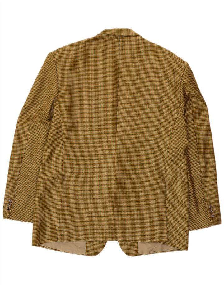 Trussardi Herren 2-Knopf-Blazerjacke IT 56 3XL Beige Hahnentrittmuster