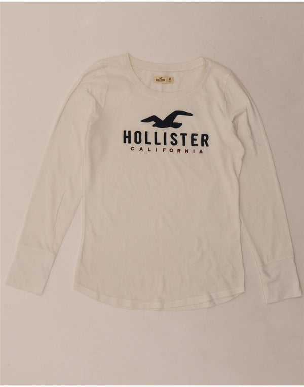 HOLLISTER Damen Graphic Top Langarm UK 14 Mittelweiß