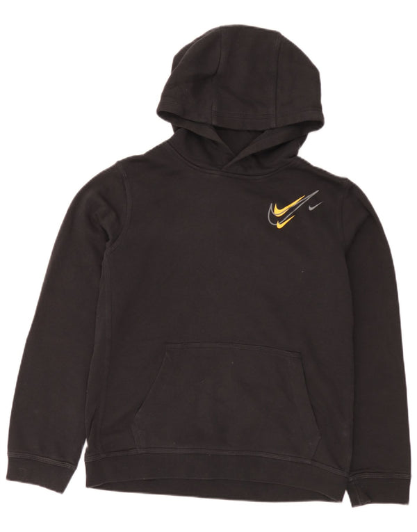 Nike Jungen-Pullover mit Grafik-Hoodie, 13–14 Jahre, XL, schwarze Baumwolle