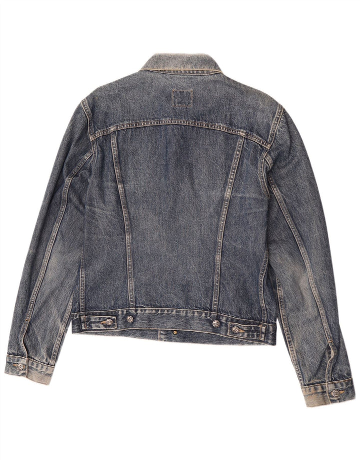 Gas Herren Jeansjacke UK 40 Große blaue Baumwolle