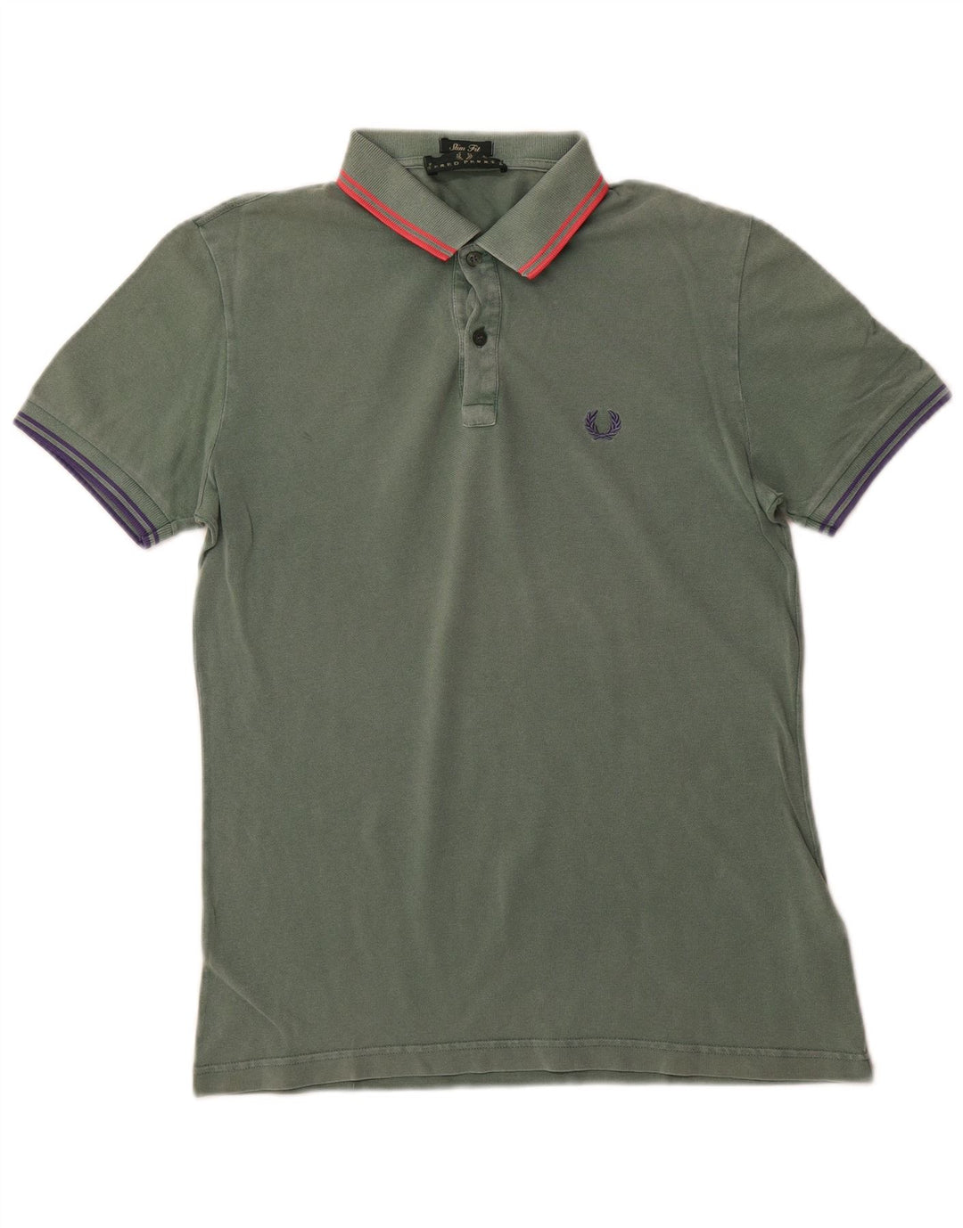 FRED PERRY Herren Slim Fit Poloshirt Kleine grüne Baumwolle