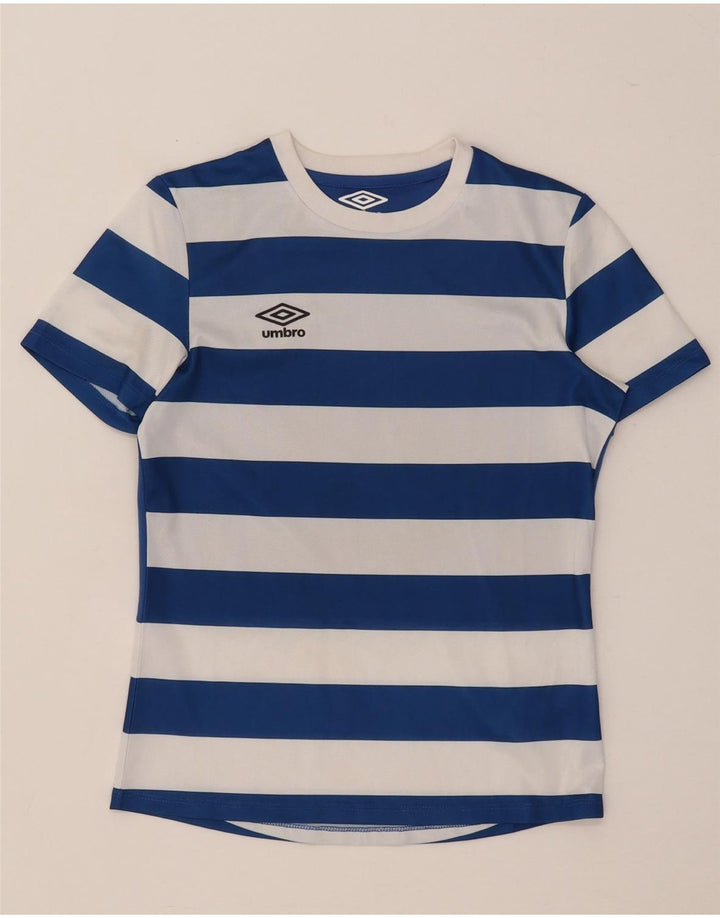 Umbro T-Shirt-Oberteil für Jungen, 9–10 Jahre, mittelblau gestreift, Polyester