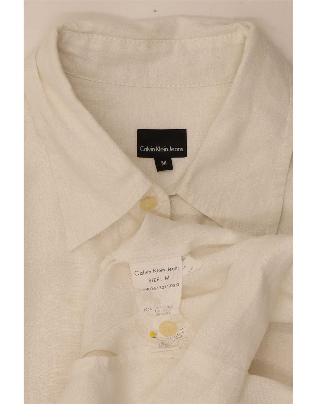 Calvin Klein Jeans Herrenhemd Mittelweißes Leinen