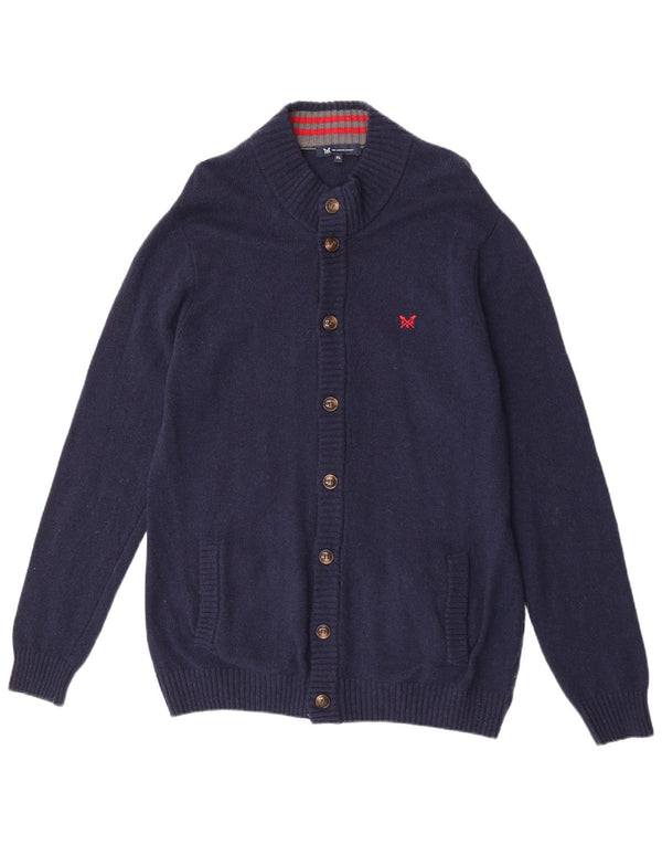 Crew Clothing Herren-Strickjacke XL, marineblaue Lammwolle