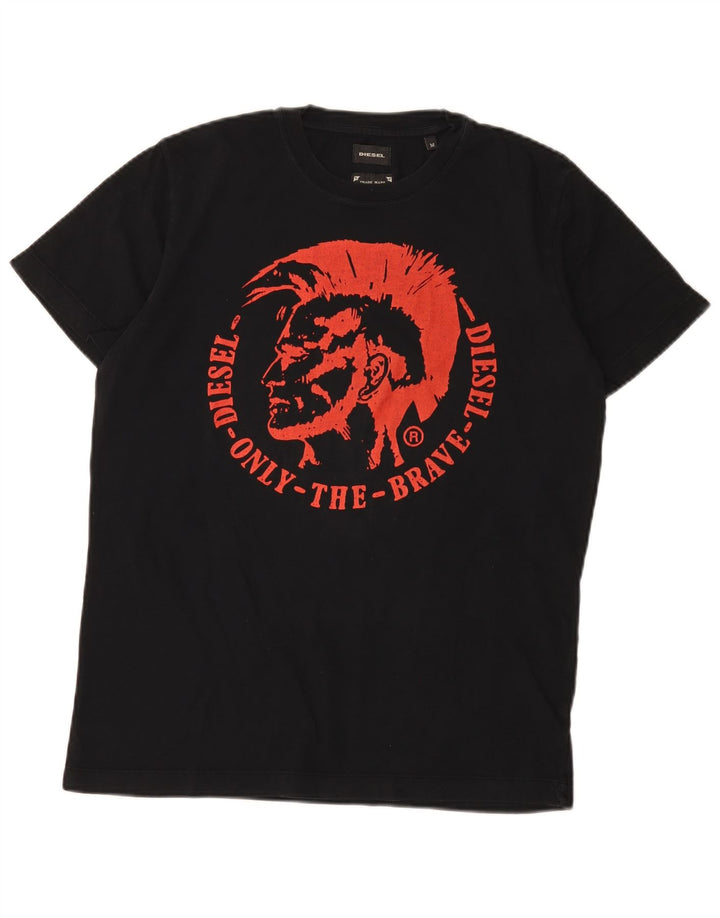 Diesel Herren-T-Shirt mit Grafik, mittelschwarze Baumwolle