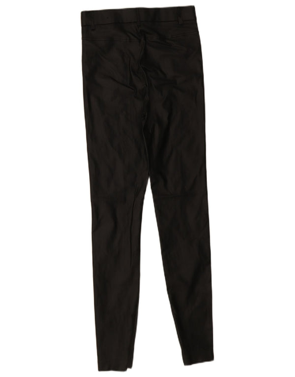 Zara Damen Skinny-Hose aus Kunstleder, Größe S, W26, L29, Schwarz, Polyester