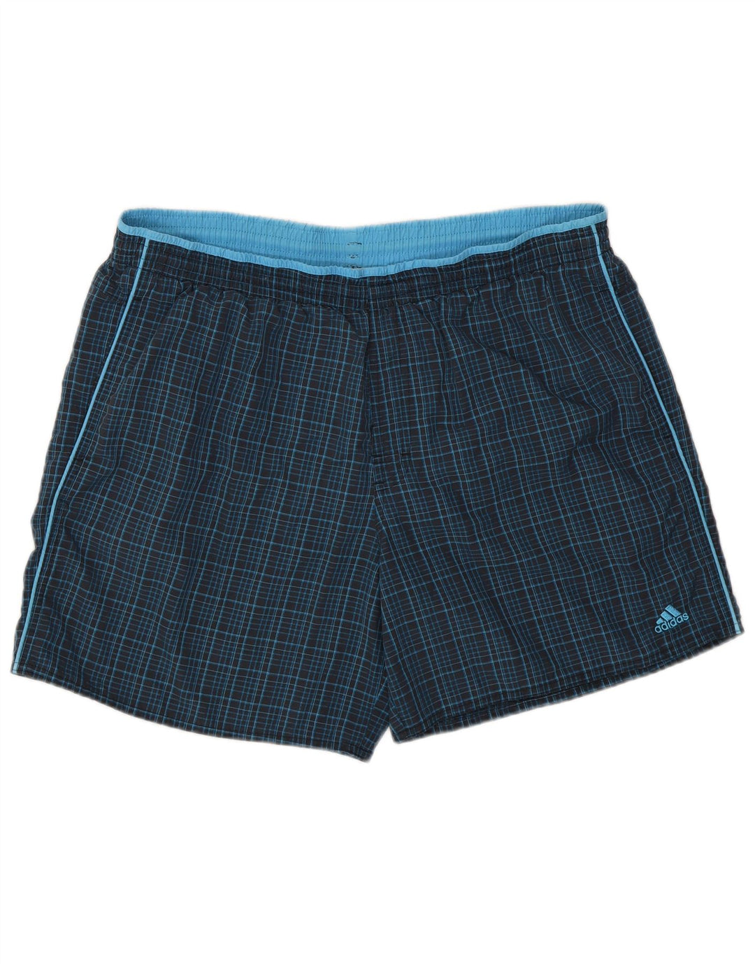Adidas Herren Badeshorts XL Marineblau kariert Polyamid