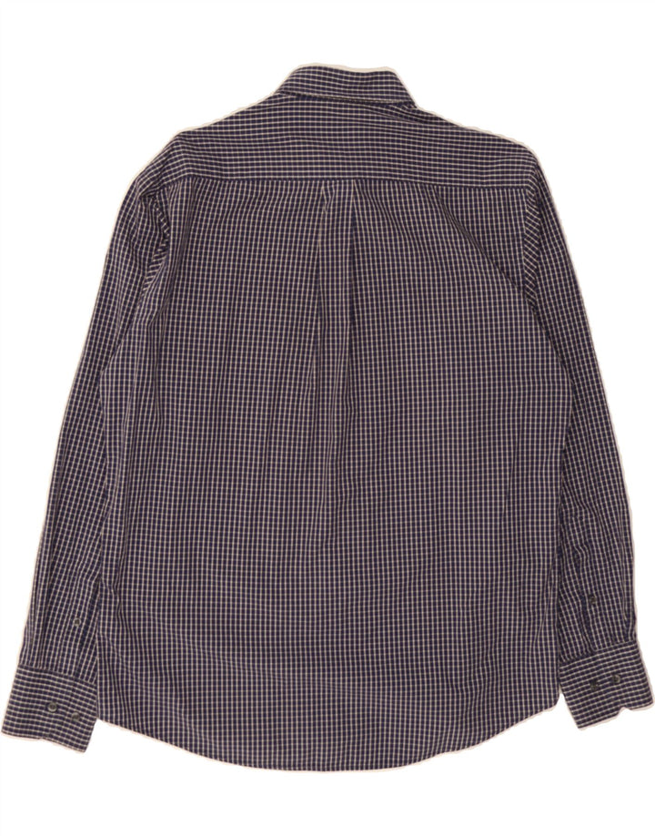 DACK'S Mens Regular Fit Shirt Medium Navy Blue Check Cotton Vintage Dack's and Second-Hand Dack's from Messina Hembry 