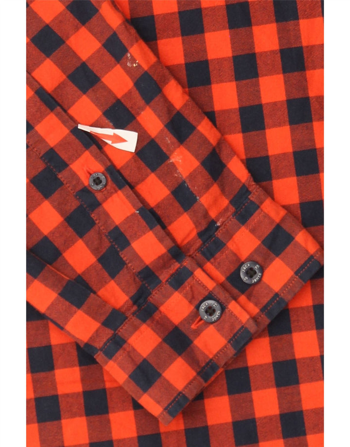 Jack & Jones Herren-Slim-Fit-Hemd XL aus roter Gingham-Baumwolle