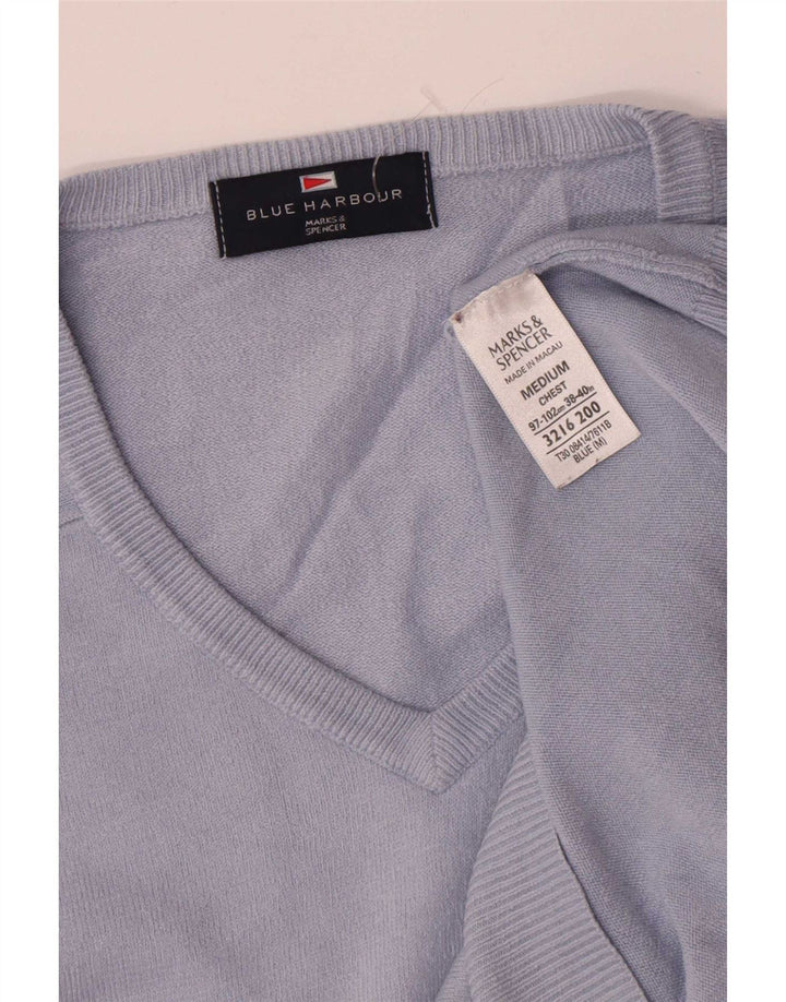Marks & Spencer Herren-Pullover Harbor mit V-Ausschnitt, mittelgroß, Acryl, Blau