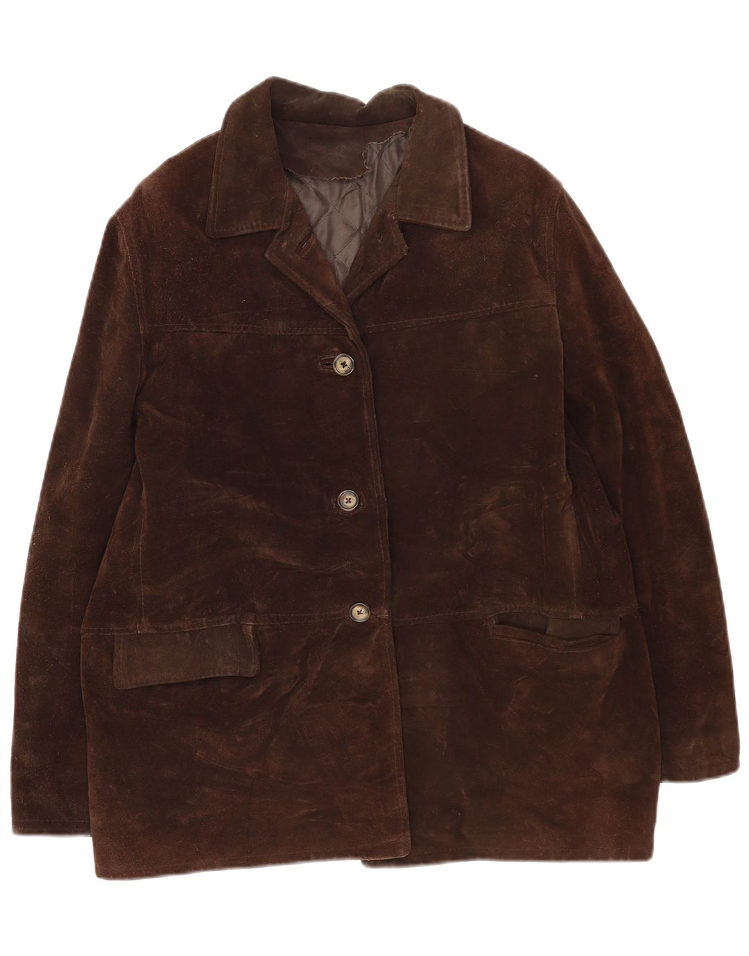 Vintage Damen Wildlederjacke IT 46 Großes braunes Leder