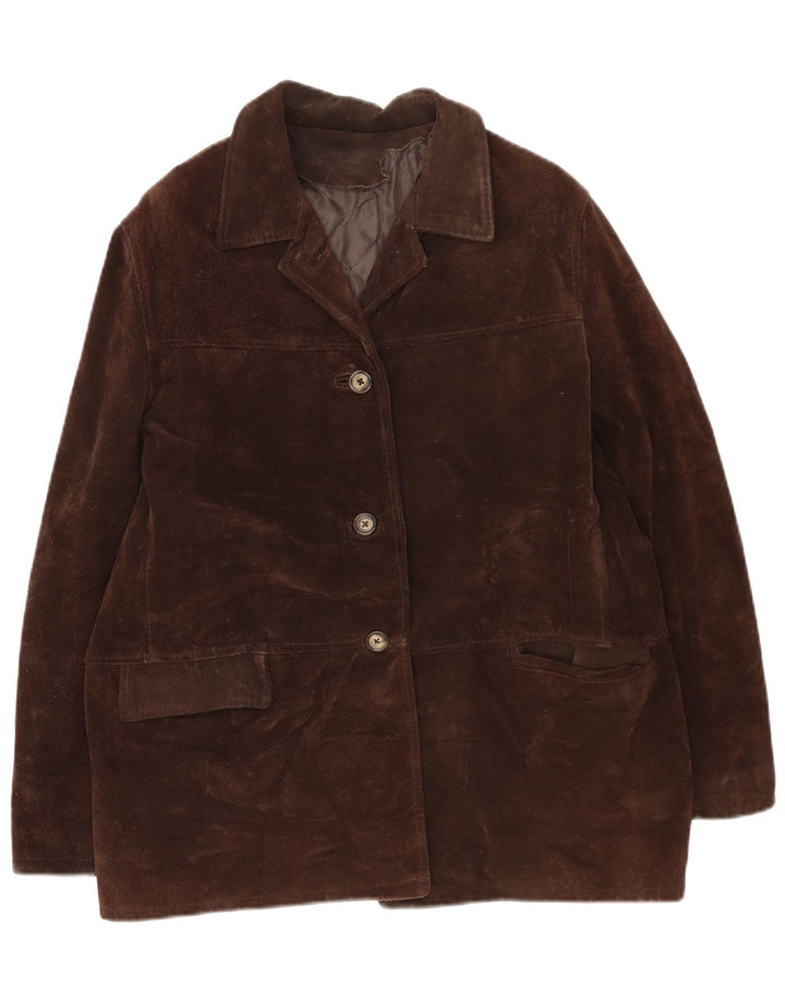 Vintage Damen Wildlederjacke IT 46 Großes braunes Leder