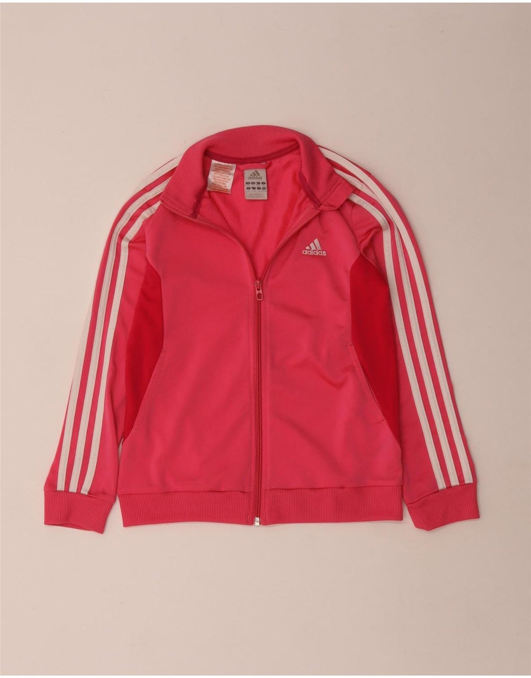Adidas Mädchen-Trainingsanzug-Top-Jacke, 9–10 Jahre, rosafarbenes Colourblock-Polyester