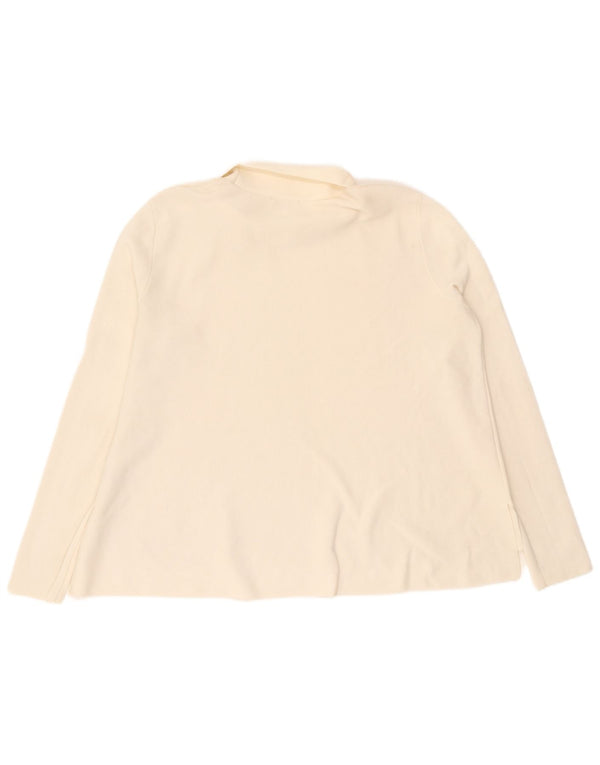 Cos Damen-Bluse mit Rollkragen, lockere Passform, UK-Größe 44, mittelgrau, aus Baumwolle