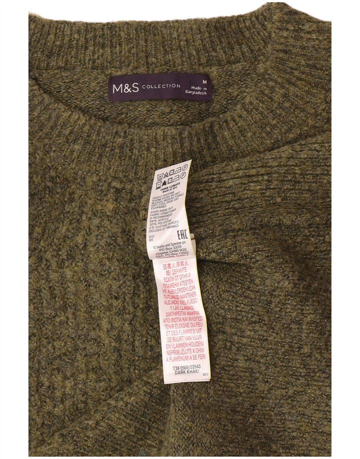 Marks & Spencer Damen-Pullover mit Rundhalsausschnitt, Gr. 14, mittelkhakimeliert