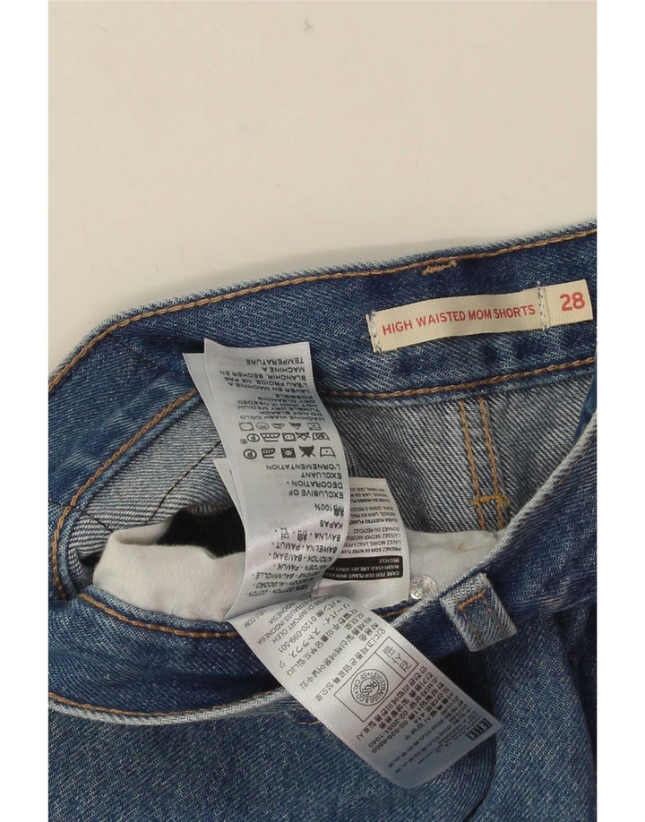 Levi's Damen Mom Denim-Shorts mit hoher Taille, W28, mittelblaue Baumwolle
