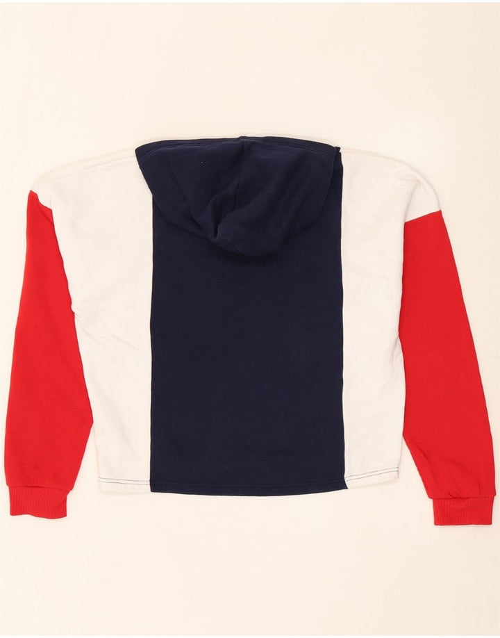 FILA Womens Oversized Hoodie Jumper UK 14 Medium Multicoloured Colourblock Vintage Fila and Second-Hand Fila from Messina Hembry 